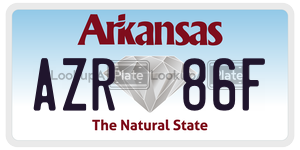 AZR86F  license plate in AR
