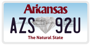 AZS92U  license plate in AR