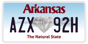 AZX92H  license plate in AR