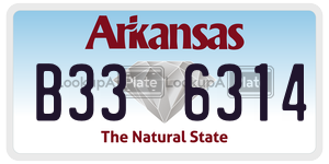 B336314  license plate in AR