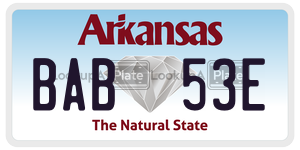 BAB53E  license plate in AR