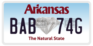 BAB74G  license plate in AR
