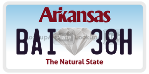 BAI38H  license plate in AR