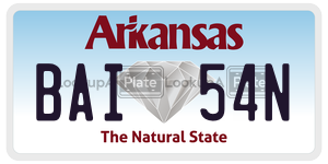 BAI54N  license plate in AR