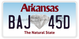 BAJ45D  license plate in AR