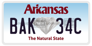 BAK34C  license plate in AR
