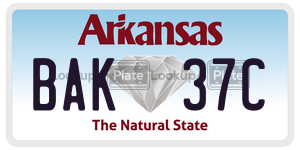 BAK37C  license plate in AR
