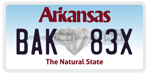 BAK83X  license plate in AR