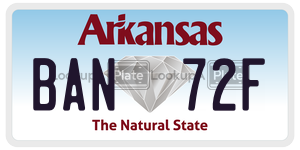 BAN72F  license plate in AR