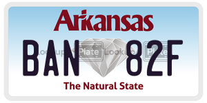 BAN82F  license plate in AR