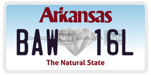 BAW16L  license plate in AR