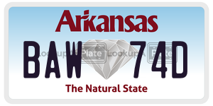 BAW74D  license plate in AR