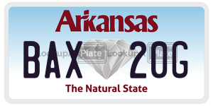 BAX20G  license plate in AR