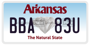 BBA83U  license plate in AR