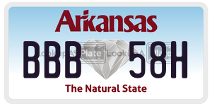 BBB58H  license plate in AR