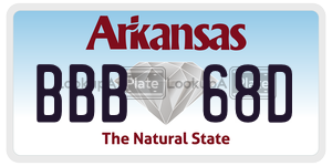 BBB68D  license plate in AR