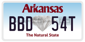 BBD54T  license plate in AR