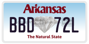 BBD72L  license plate in AR