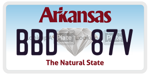 BBD87V  license plate in AR