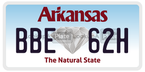 BBE62H  license plate in AR
