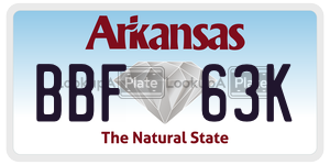 BBF63K  license plate in AR