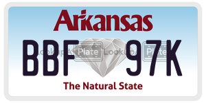 BBF97K  license plate in AR