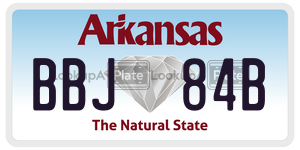 BBJ84B  license plate in AR