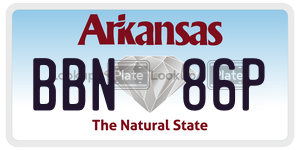 BBN86P  license plate in AR