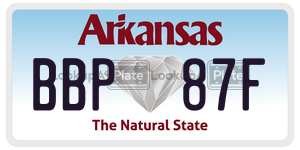 BBP87F license plate in Arkansas