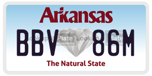 BBV86M  license plate in AR