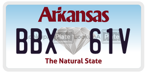 BBX61V  license plate in AR