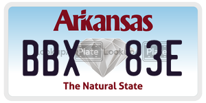 BBX83E  license plate in AR