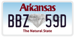 BBZ59D  license plate in AR