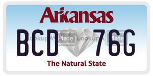 BCD76G  license plate in AR