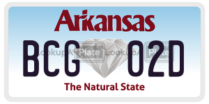 BCG02D  license plate in AR