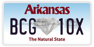 BCG10X  license plate in AR