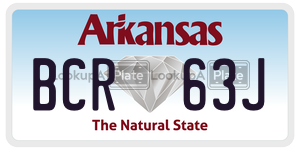 BCR63J  license plate in AR