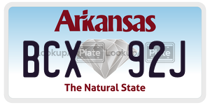 BCX92J  license plate in AR