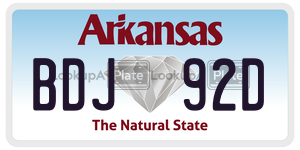 BDJ92D  license plate in AR