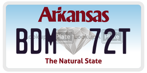 BDM72T  license plate in AR