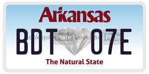 BDT07E license plate in Arkansas