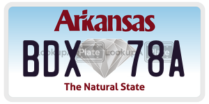 BDX78A  license plate in AR