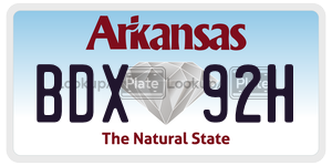 BDX92H  license plate in AR