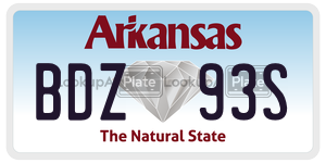 BDZ93S  license plate in AR