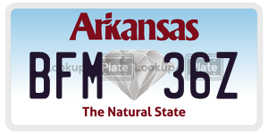 BFM36Z  license plate in AR
