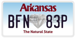BFN83P  license plate in AR