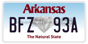 BFZ93A  license plate in AR