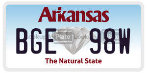 BGE98W  license plate in AR
