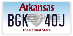 BGK40J  license plate in AR