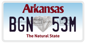 BGN53M  license plate in AR